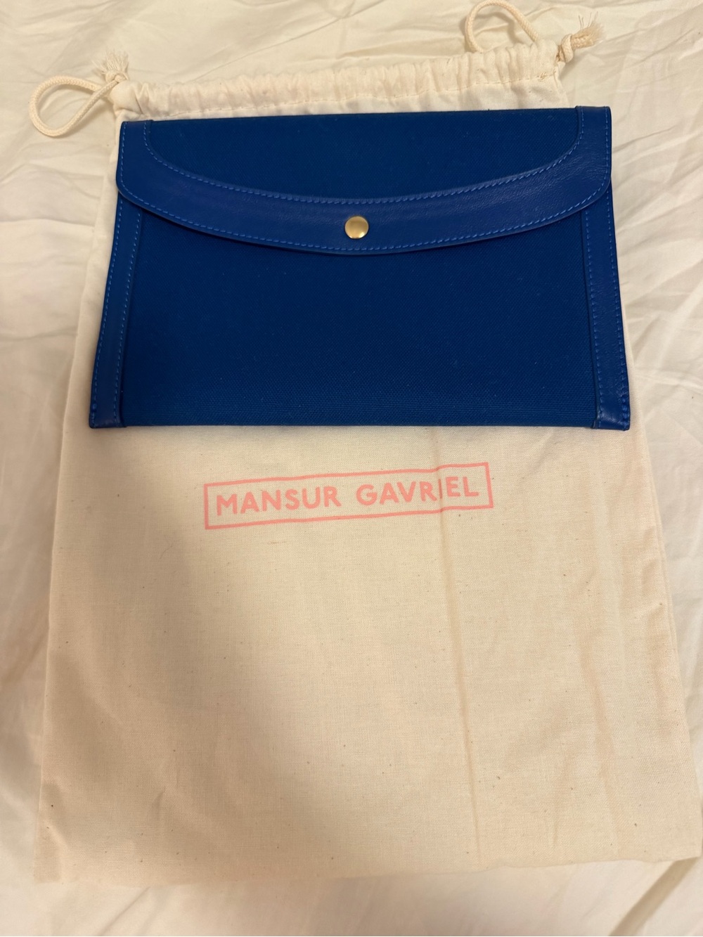 NWOT Mansur Gavriel Blue Envelope Clutch/Pouch